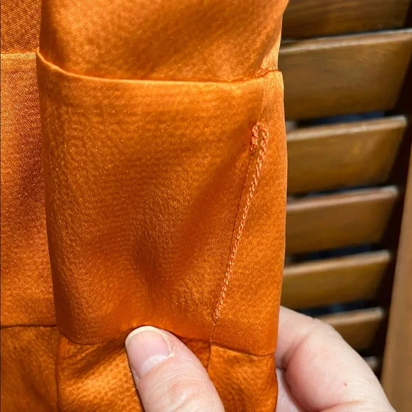 Banana Republic Silk Elegant Orange Wrap Dress - Picture 9 of 12